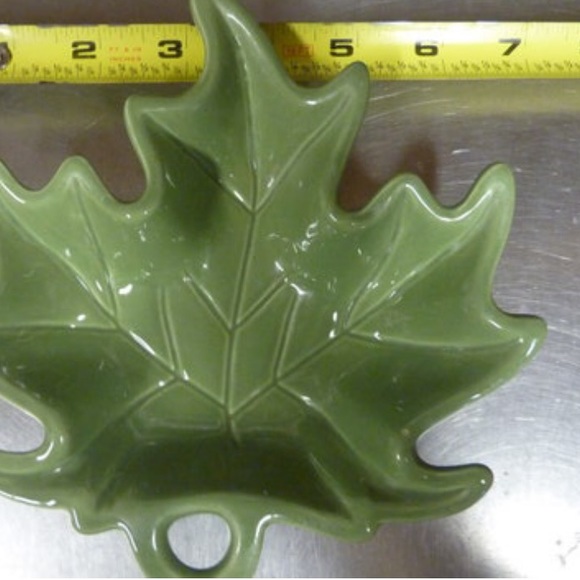 SALE Ceramic Leaf Candy Relish Dish, Thanksgiving, Tea Light Candles, New - Picture 6 of 8